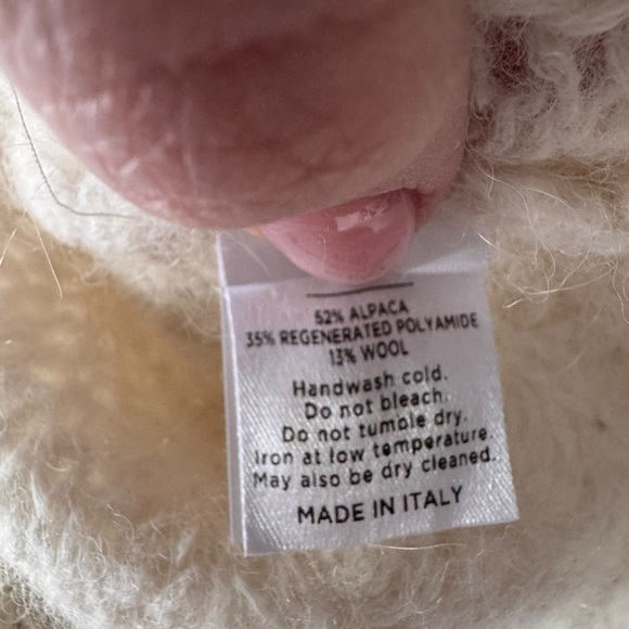 Cuyana - Alpaca Wool Cropped Cardigan Ivory Made in Italy Sz Xs - Picture 6 of 7